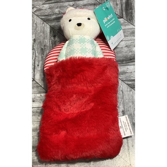 Pillowfort Polar Bear Mini Plush With Red Sleeping Bag Stuffed Animal - Picture 3 of 4